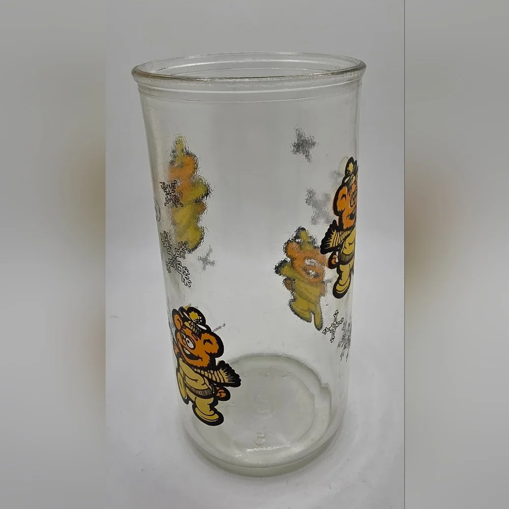 Muppet Babies Fozzie Bear Henson Associates Inc 1989 Vintage Glass Collector GUC